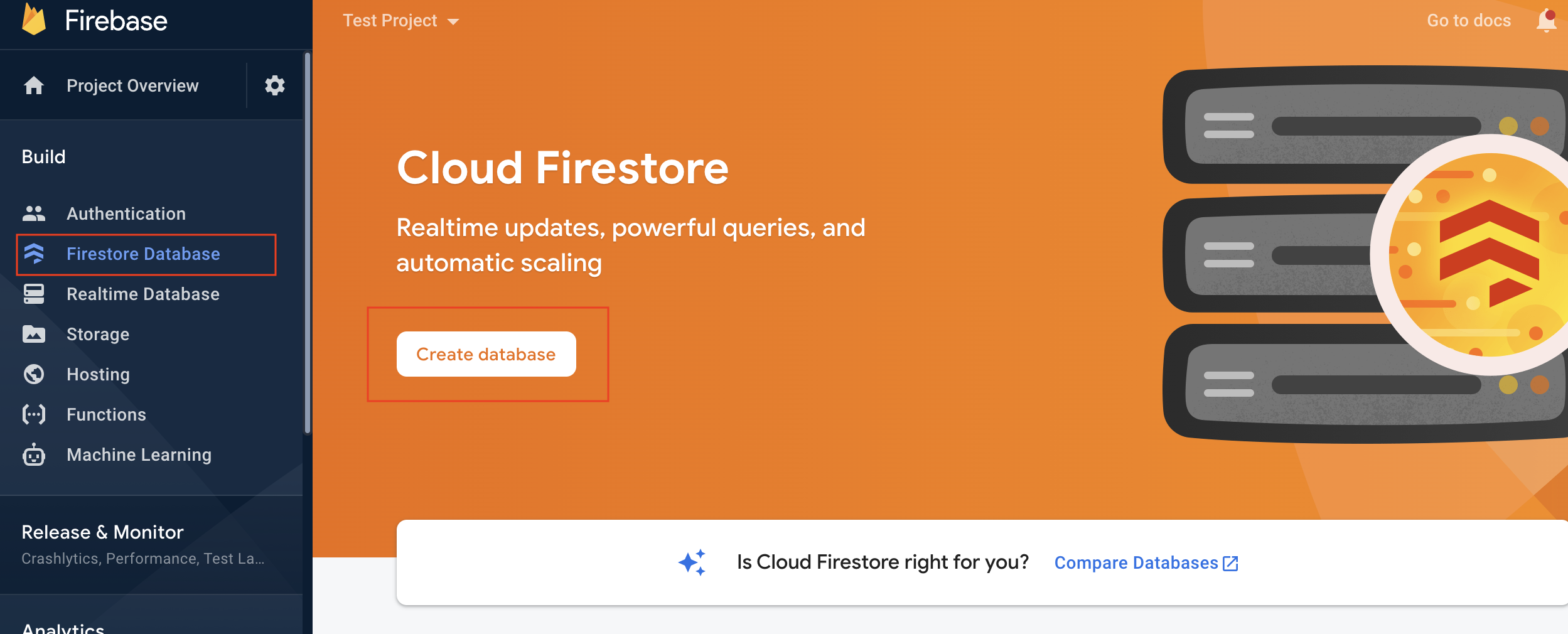 Create a firestore database