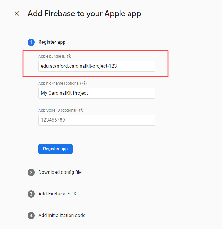 Registering your CardinalKit app with Firebase